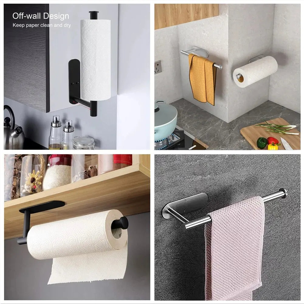 Under Cabinet Paper Towel Holder – No Drill, Self-Adhesive Wall Mount for Kitchen